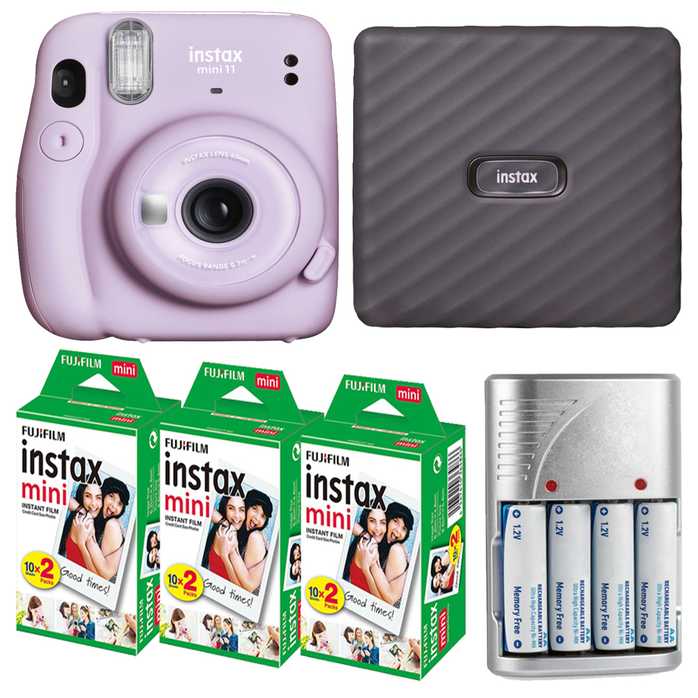 INSTAX Mini 11 Camera Purple + Battery + Mini Film Printer Kit - 3 Pack *FREE SHIPPING*