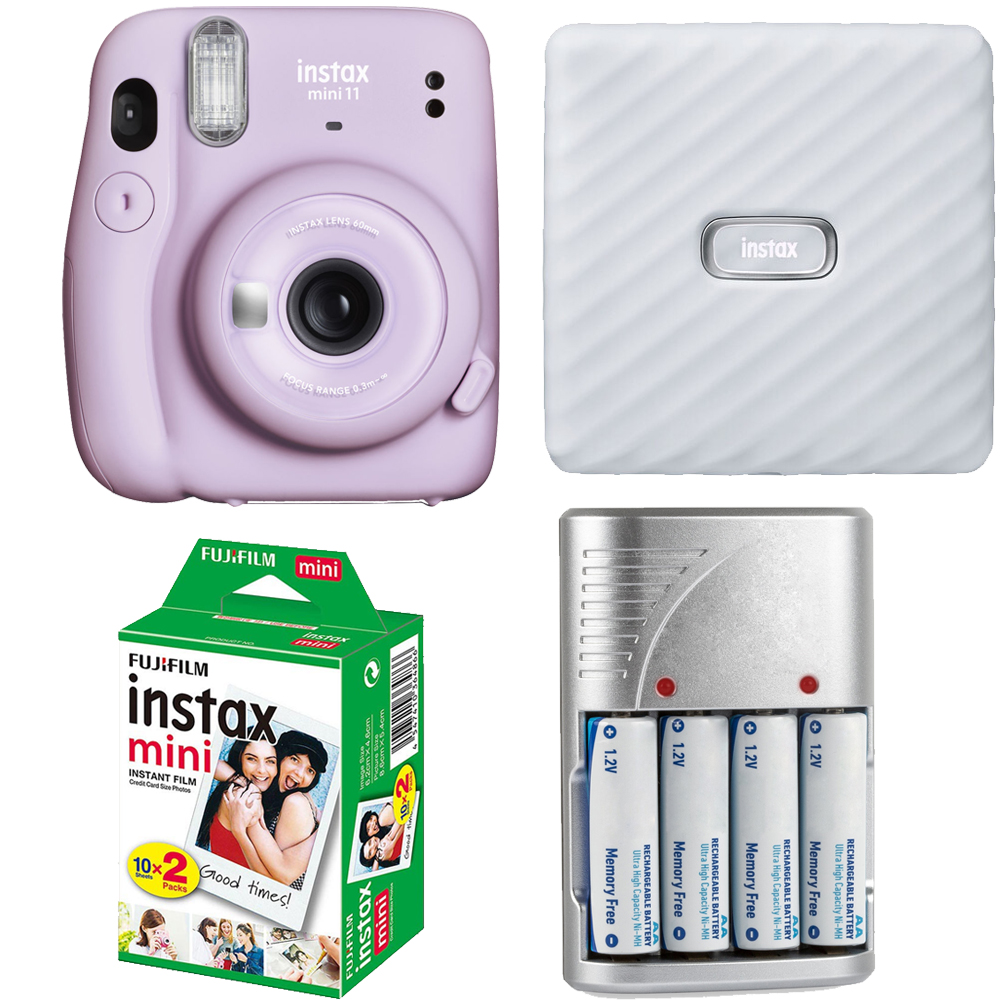 INSTAX Mini 11 Camera Purple+ Battery +  Mini Film White Printer Kit *FREE SHIPPING*