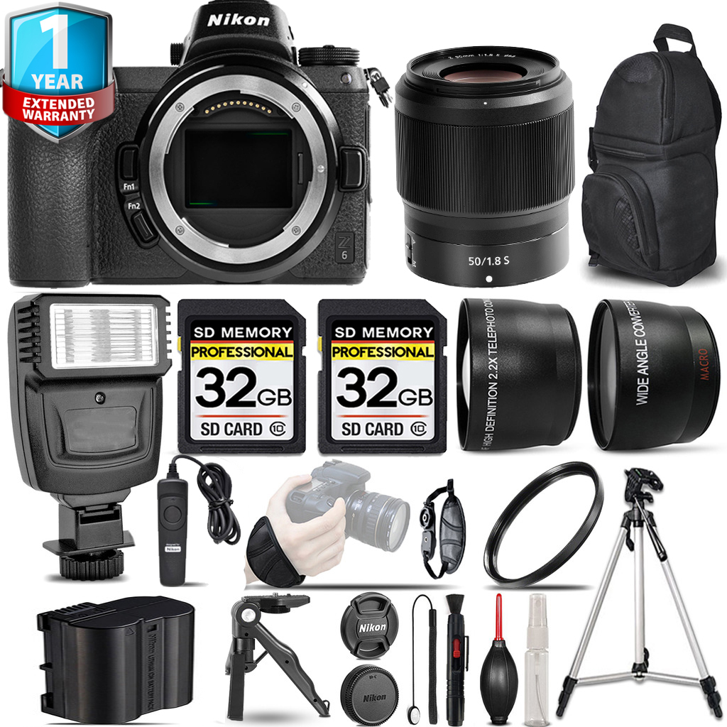 Z6 Mirrorless Camera + 24-70mm Lens + Flash + 1 Year Extended Warranty + 64GB & More! *FREE SHIPPING*