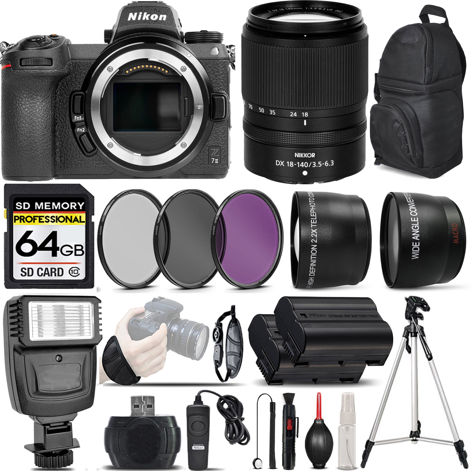 Z7 II Digital Camera + 18-140mm VR Lens + 3 Piece Filter Set + 64GB Savings Bundle *FREE SHIPPING*