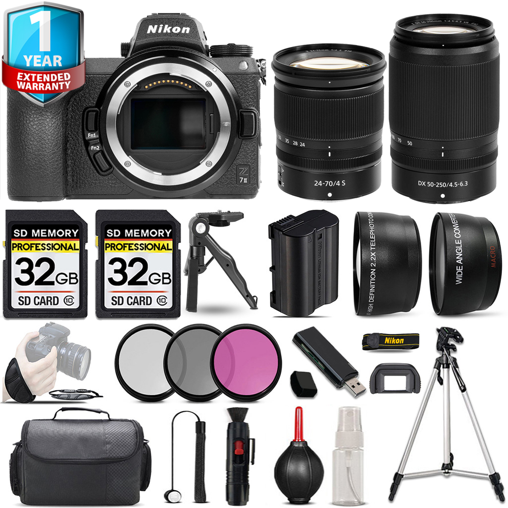 Z7 II Camera + 50-250mm Lens + 24-70mm Lens + 1 Year Extended Warranty + Handbag - Kit *FREE SHIPPING*