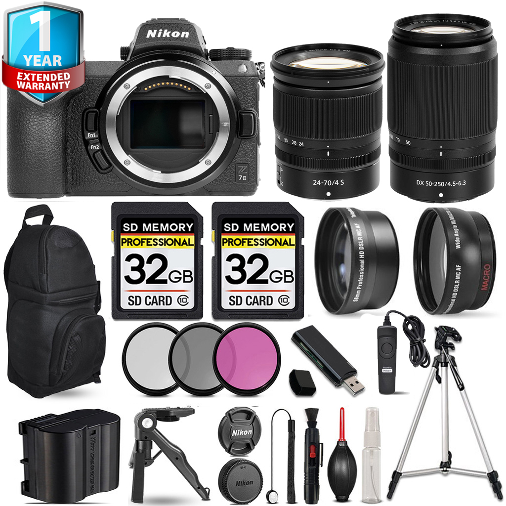 Z7 II  Camera + 50-250mm Lens + 24-70mm Lens + Backpack + 1 Year Extended Warranty + 64GB *FREE SHIPPING*