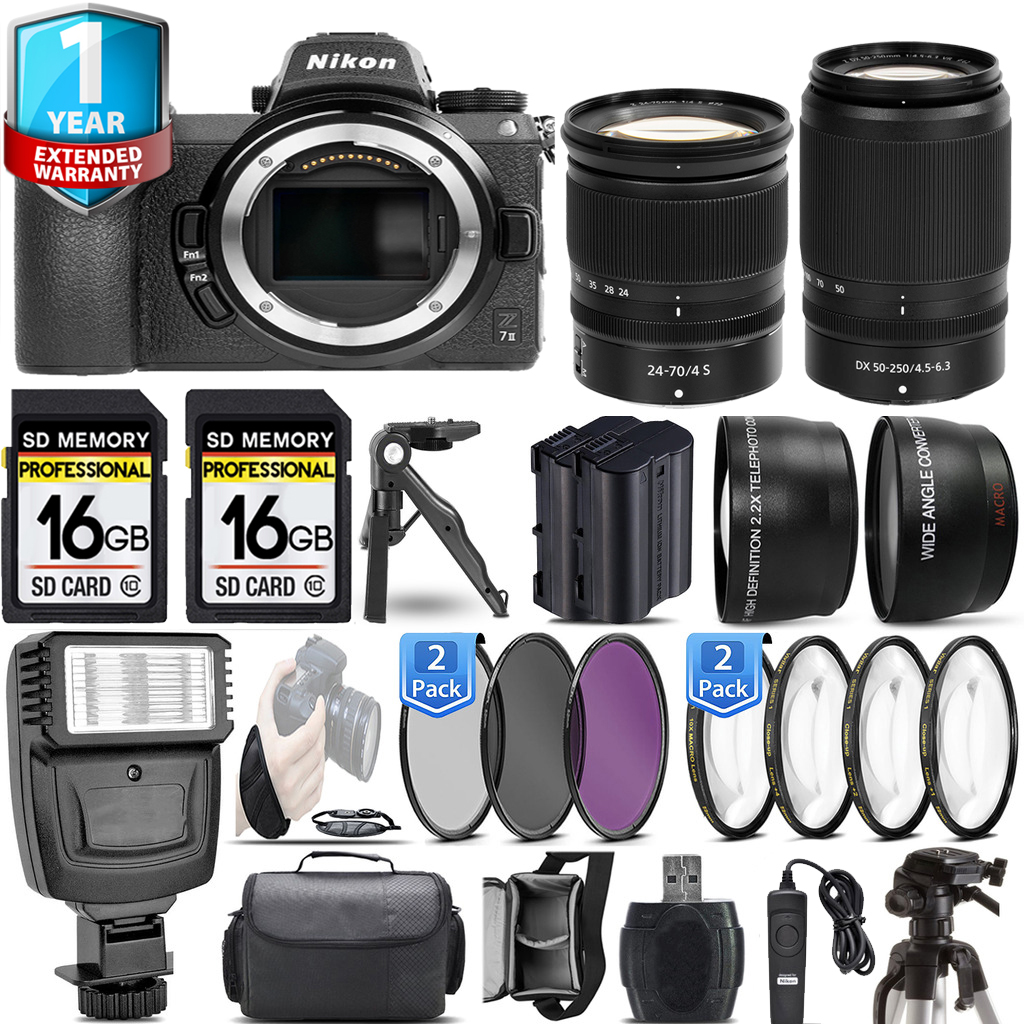 Z7 II Mirrorless Camera + 50-250mm Lens + 24-70mm Lens + 32GB + 1 Year Extended Warranty *FREE SHIPPING*