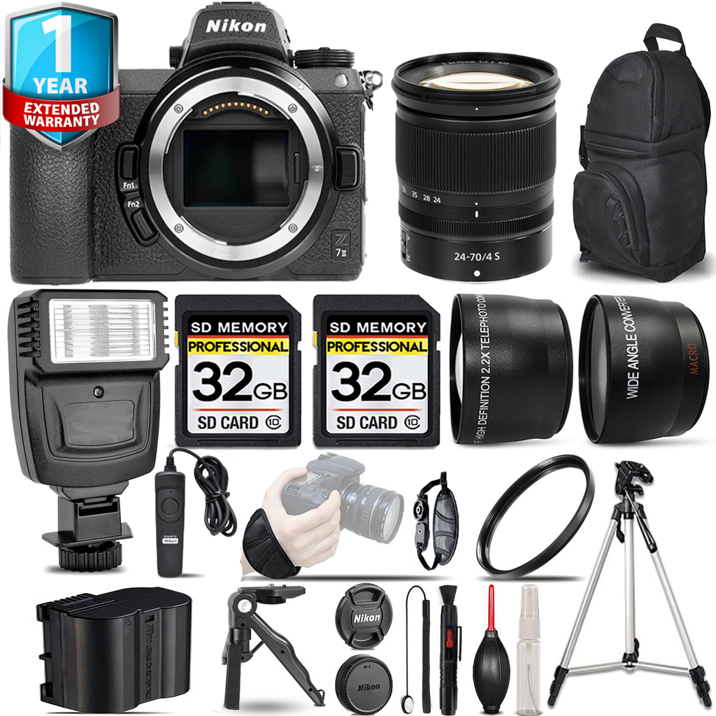 Z7 II Mirrorless Camera + 24-70mm Lens + Flash + 1 Year Extended Warranty + 64GB & More! *FREE SHIPPING*