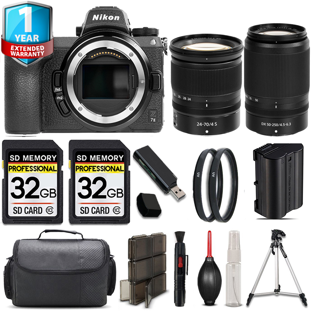 Z7 II Camera + 24-70mm Lens + 50-250mm + 64GB Kit + Tripod + 1 Year Extended Warranty *FREE SHIPPING*