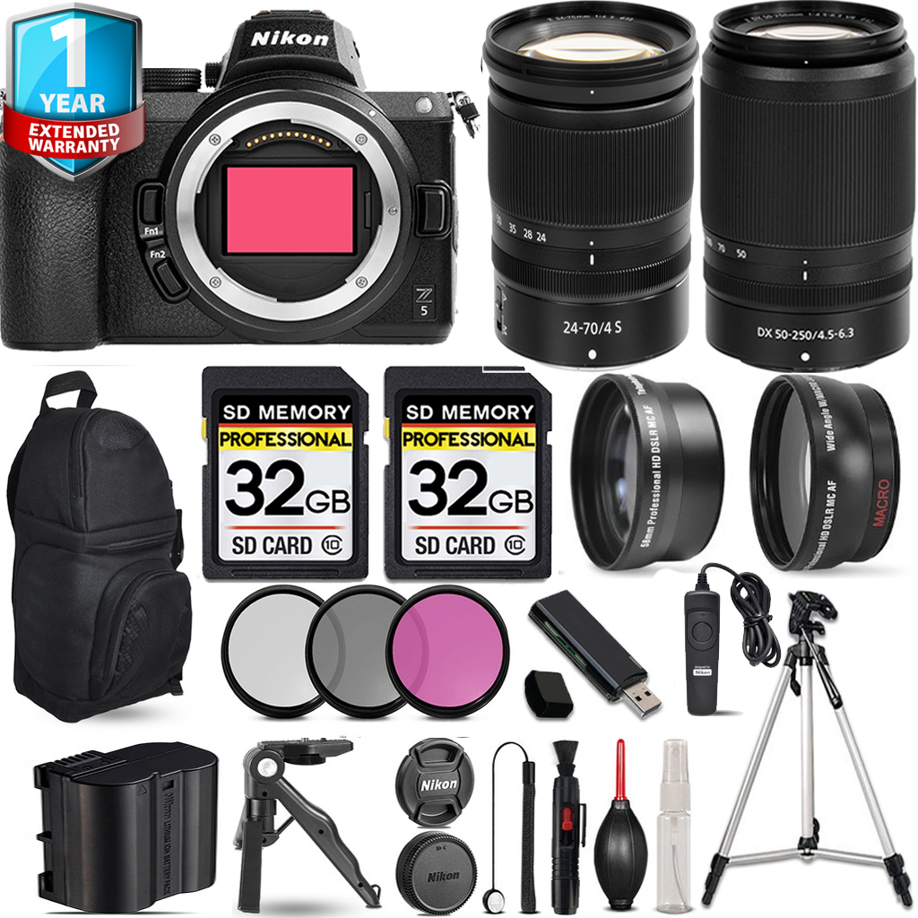 Z5  Camera + 50-250mm Lens + 24-70mm Lens + Backpack + 1 Year Extended Warranty + 64GB *FREE SHIPPING*