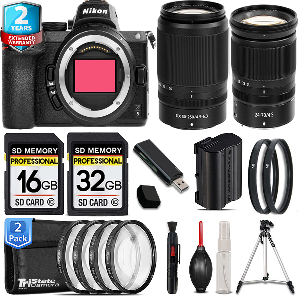 Z5 Mirrorless Camera + 50-250mm Lens + 24-70mm Lens + 4 Piece Macro Set - 48GB Kit *FREE SHIPPING*