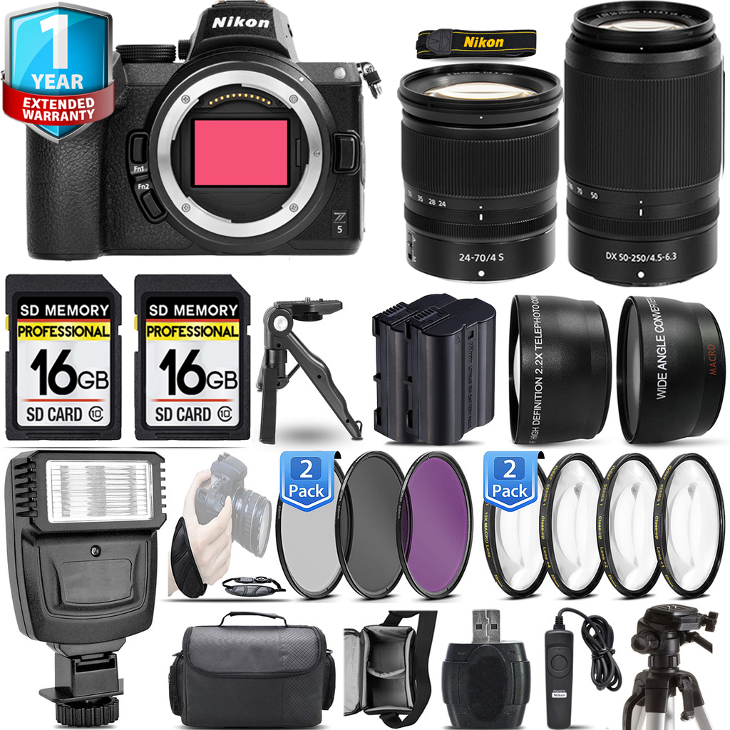 Z5  Camera + 24-70mm Lens + 50-250mm + 1 Year Extended Warranty + 3 Piece Filter Set & More! *FREE SHIPPING*