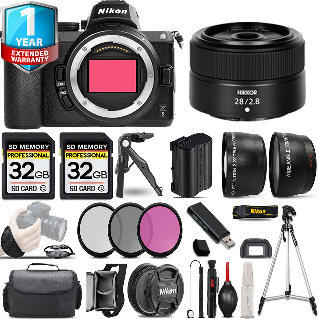 Z5 Camera + 28mm f/2.8 Lens + 3 Piece Filter Set + 1 Year Extended Warranty - 64GB Kit *FREE SHIPPING*