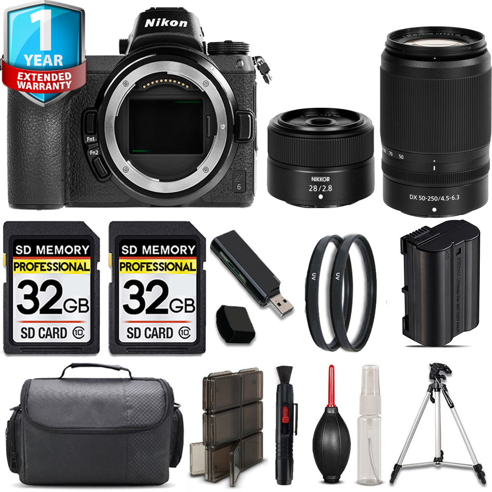 Z6 Camera + 28mm f/2.8 Lens + 50-250mm + 64GB Kit + Tripod + 1 Year Extended Warranty *FREE SHIPPING*