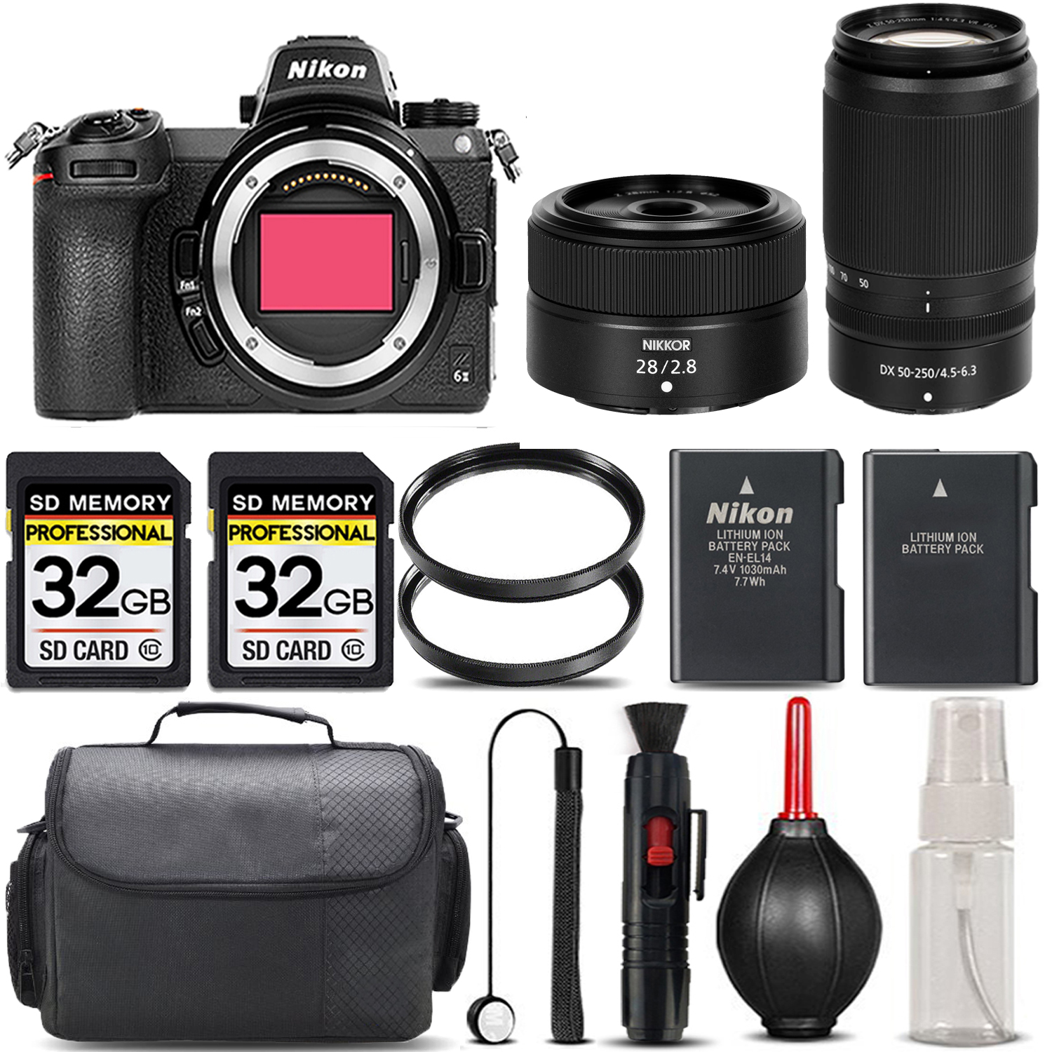 Z6 II + 50-250mm f/4.5-6.3 Lens + 28mm f/2.8 Lens + Handbag - SAVE BIG KIT *FREE SHIPPING*