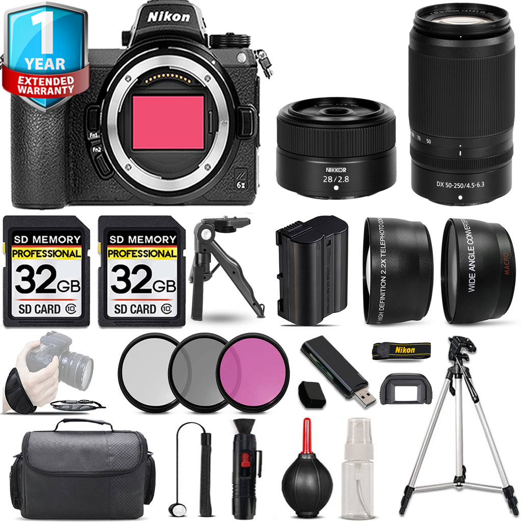Z6 II Camera + 50-250mm Lens + 28mm Lens + 1 Year Extended Warranty + Handbag - Kit *FREE SHIPPING*