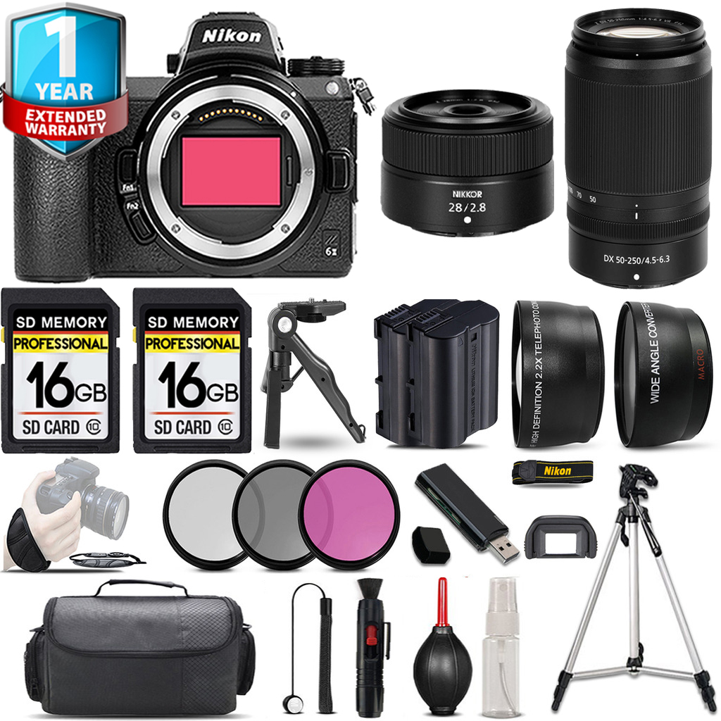 Z6 II Camera + 50-250mm Lens + 28mm Lens + 1 Year Extended Warranty + 32GB - Savings Kit *FREE SHIPPING*