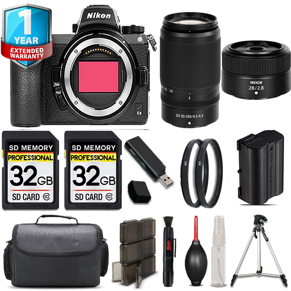 Z6 II Camera + 28mm f/2.8 Lens + 50-250mm + 64GB Kit + Tripod + 1 Year Extended Warranty *FREE SHIPPING*