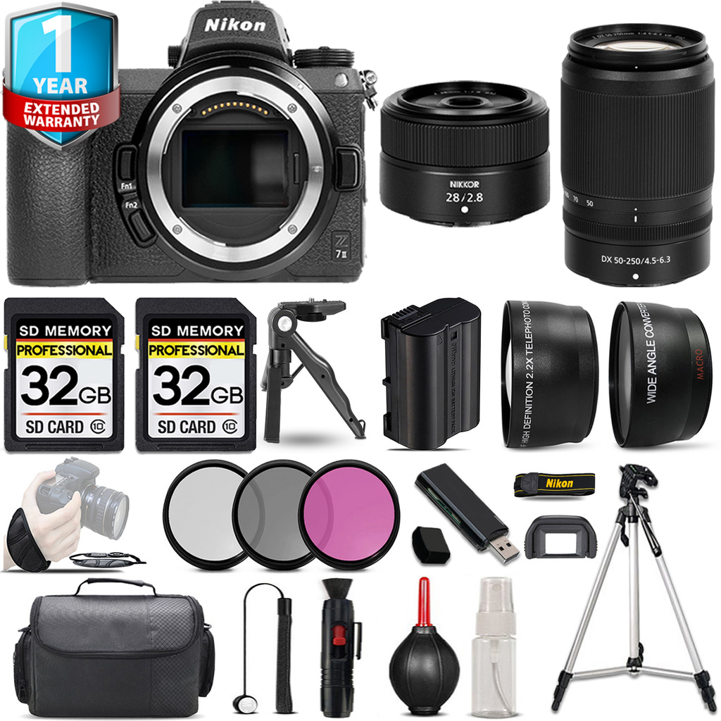 Z7 II Camera + 50-250mm Lens + 28mm Lens + 1 Year Extended Warranty + Handbag - Kit *FREE SHIPPING*
