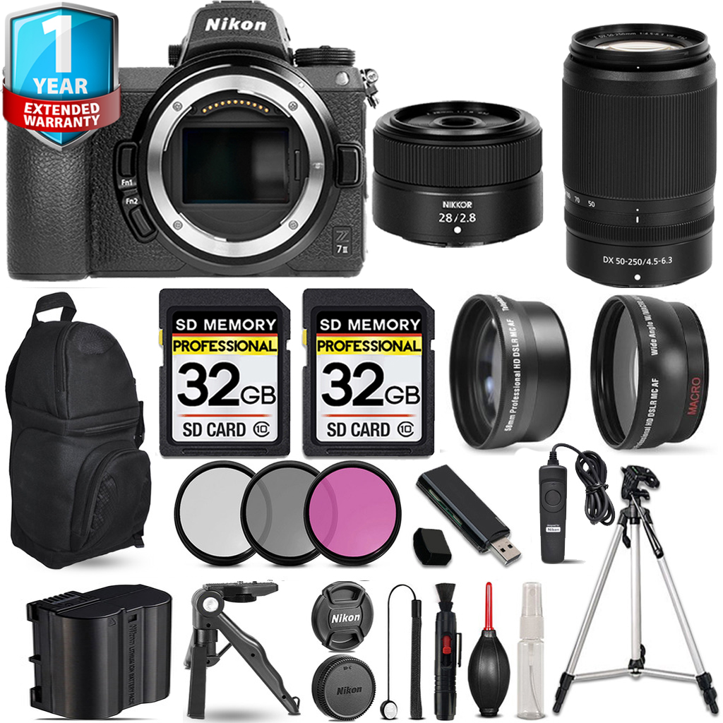 Z7 II Camera + 50-250mm Lens + 28mm Lens + Backpack + 1 Year Extended Warranty + 64GB *FREE SHIPPING*