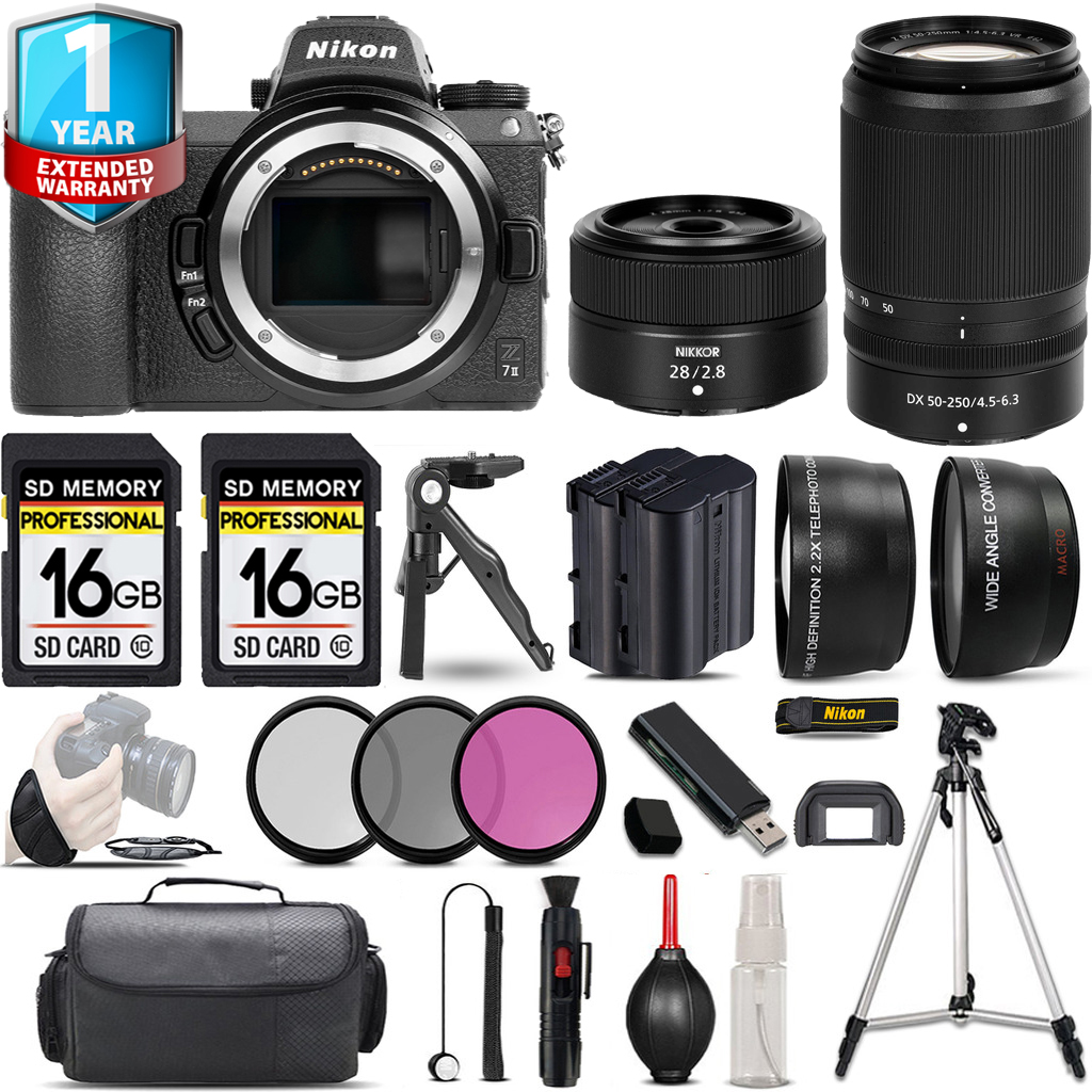 Z7 II Camera + 50-250mm Lens + 28mm Lens + 1 Year Extended Warranty + 32GB - Savings Kit *FREE SHIPPING*