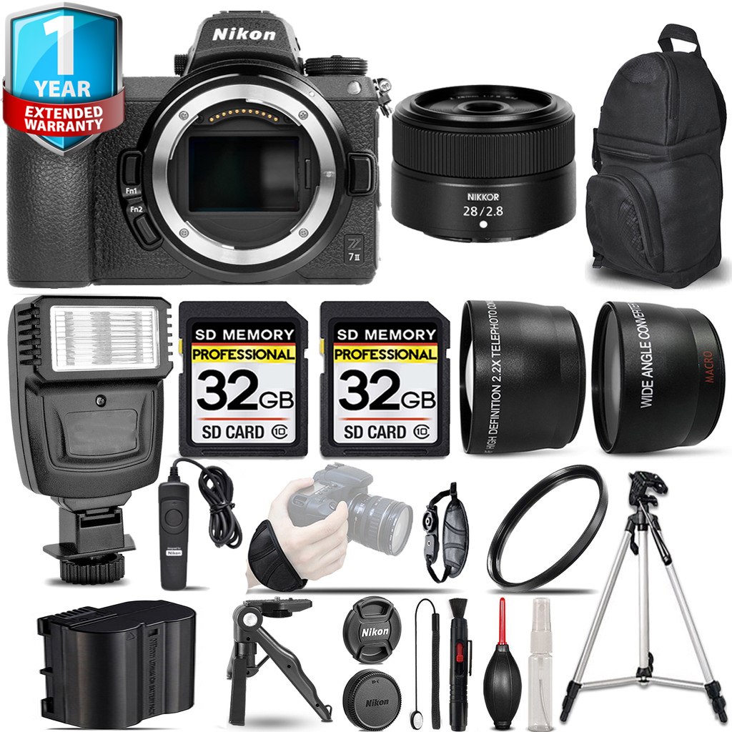Z7 II Camera + 28mm f/2.8 Lens + Flash + 1 Year Extended Warranty + 64GB & More! *FREE SHIPPING*