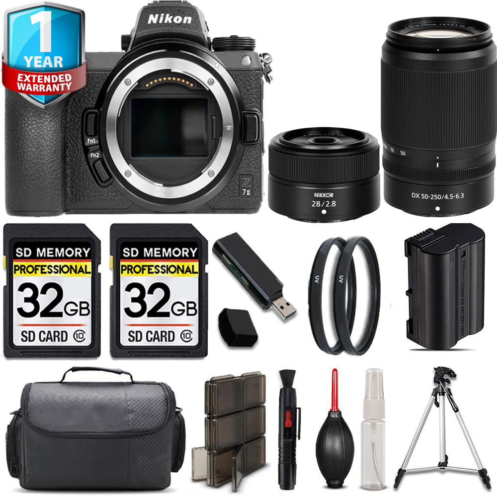 Z7 II Camera + 28mm f/2.8 Lens + 50-250mm + 64GB Kit + Tripod + 1 Year Extended Warranty *FREE SHIPPING*