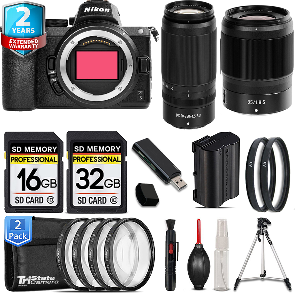 Z5 Camera + 50-250mm f/4.5-6.3 Lens + 35mm f/1.8 S Lens + 4 Piece Macro Set - 48GB Kit *FREE SHIPPING*