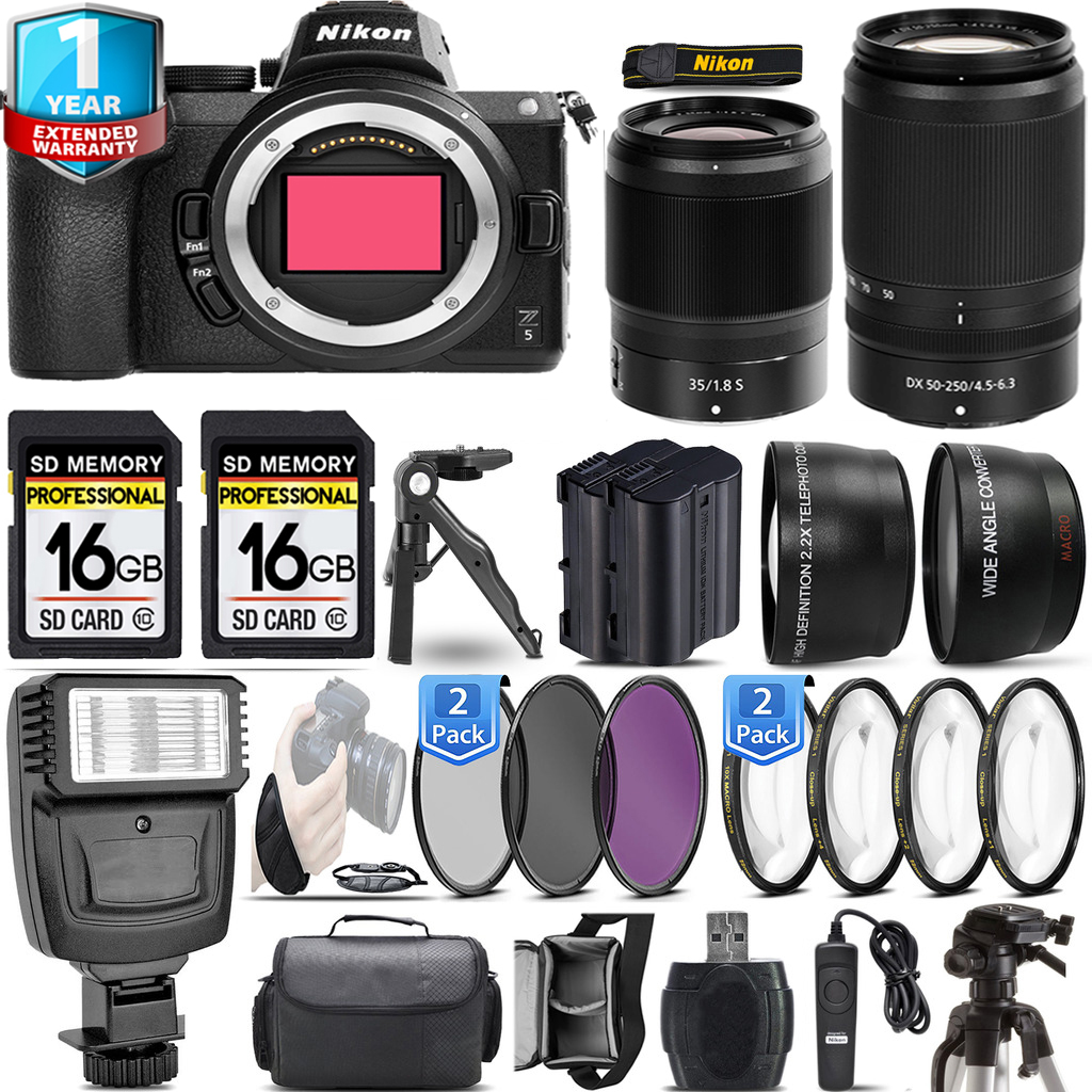 Z5 Camera + 35mm f/1.8 S Lens + 50-250mm + 1 Year Extended Warranty + 3 Piece Filter Set Mega Kit *FREE SHIPPING*