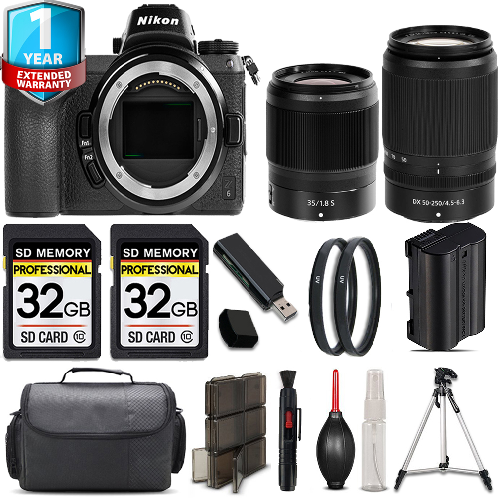 Z6 Camera + 35mm f/1.8 S Lens + 50-250mm + 64GB Kit + Tripod + 1 Year Extended Warranty *FREE SHIPPING*
