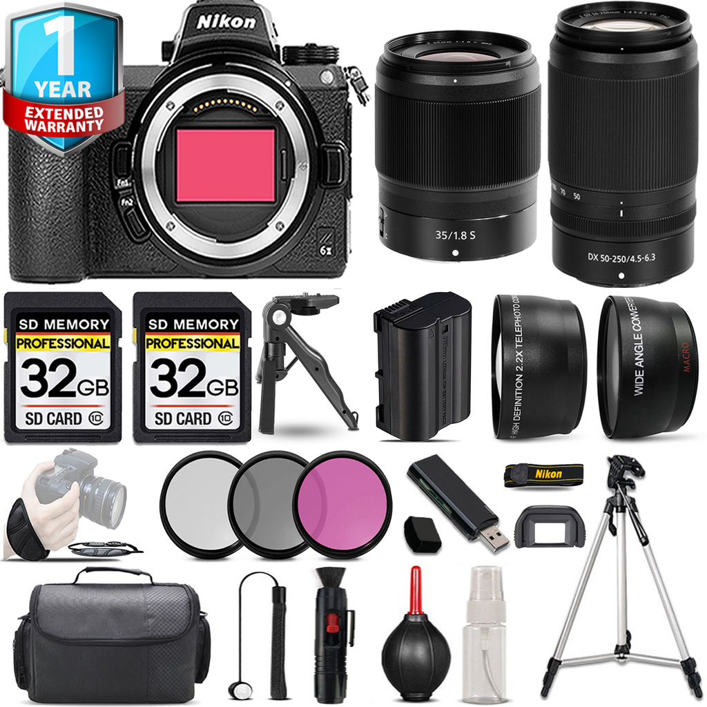 Z6 II Camera + 50-250mm Lens + 35mm S Lens + 1 Year Extended Warranty + Handbag - Kit *FREE SHIPPING*