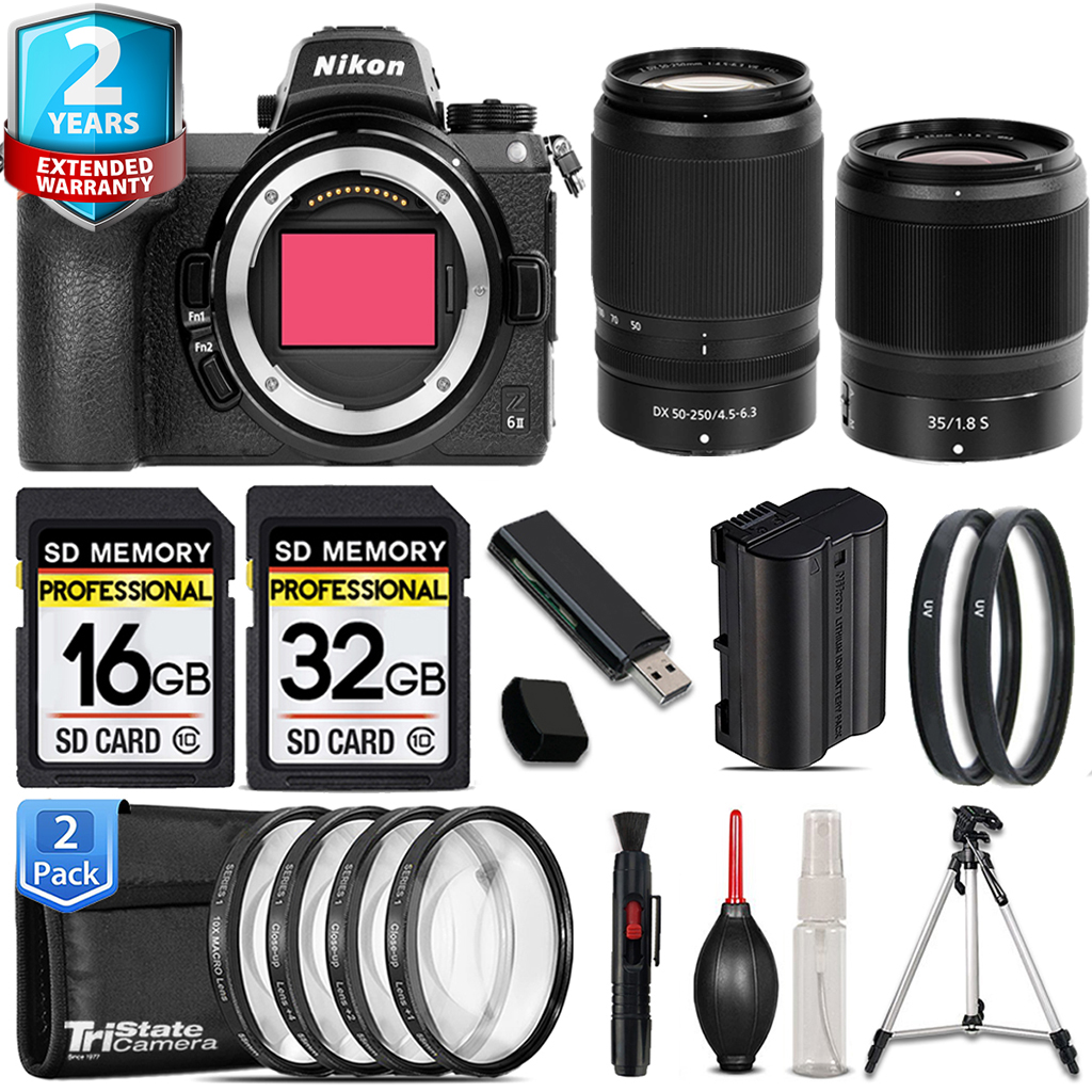Z6 II Camera + 50-250mm f/4.5-6.3 Lens + 35mm f/1.8 S Lens + 4 Piece Macro Set + 48GB *FREE SHIPPING*