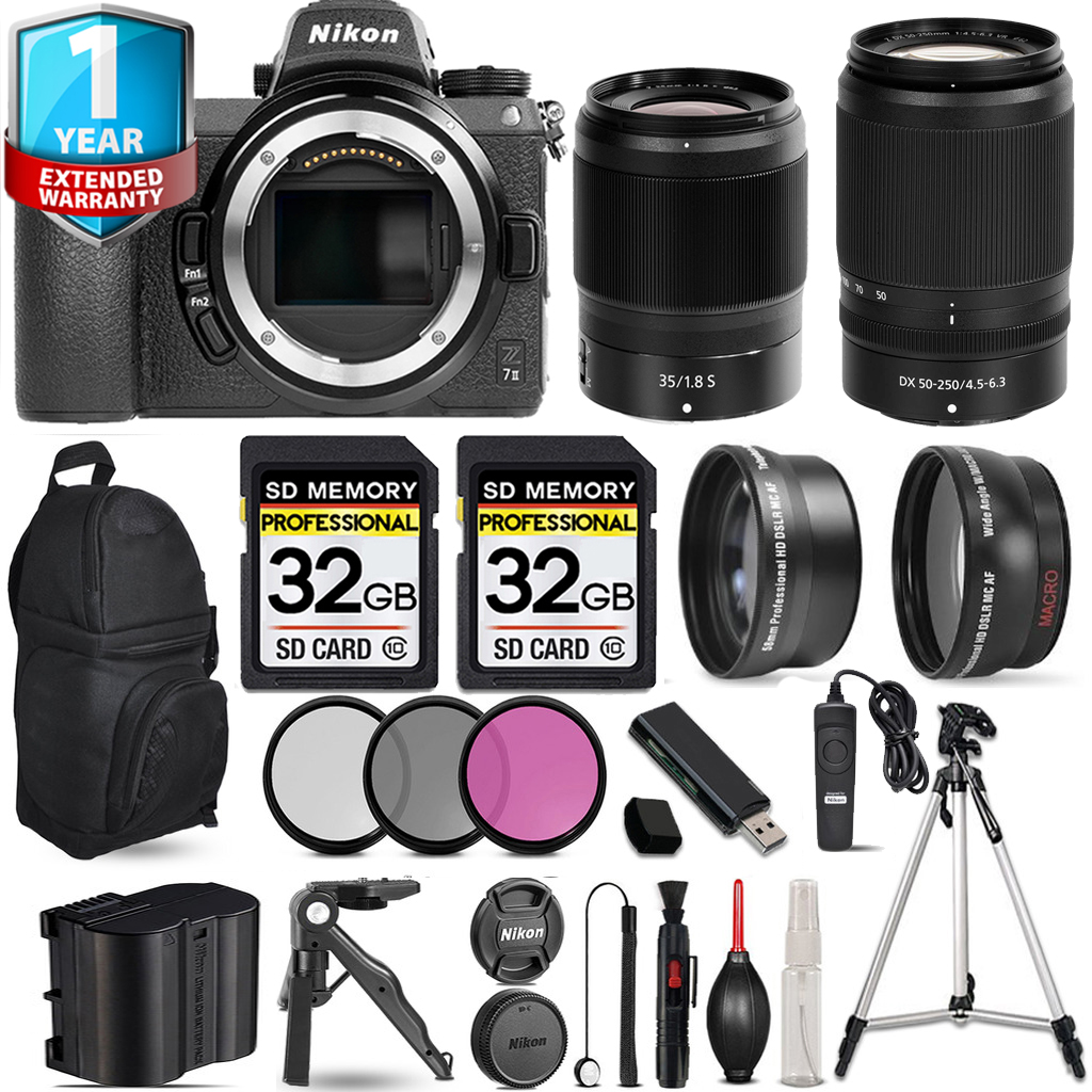 Z7 II Camera + 50-250mm Lens + 35mm S Lens + Backpack + 1 Year Extended Warranty + 64GB *FREE SHIPPING*