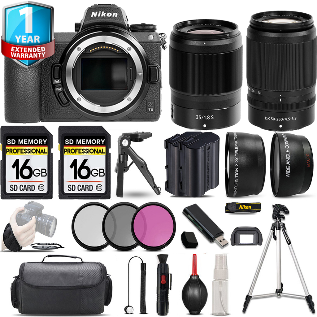 Z7 II Camera + 50-250mm Lens + 35mm S Lens + 1 Year Extended Warranty + 32GB - Savings Kit *FREE SHIPPING*