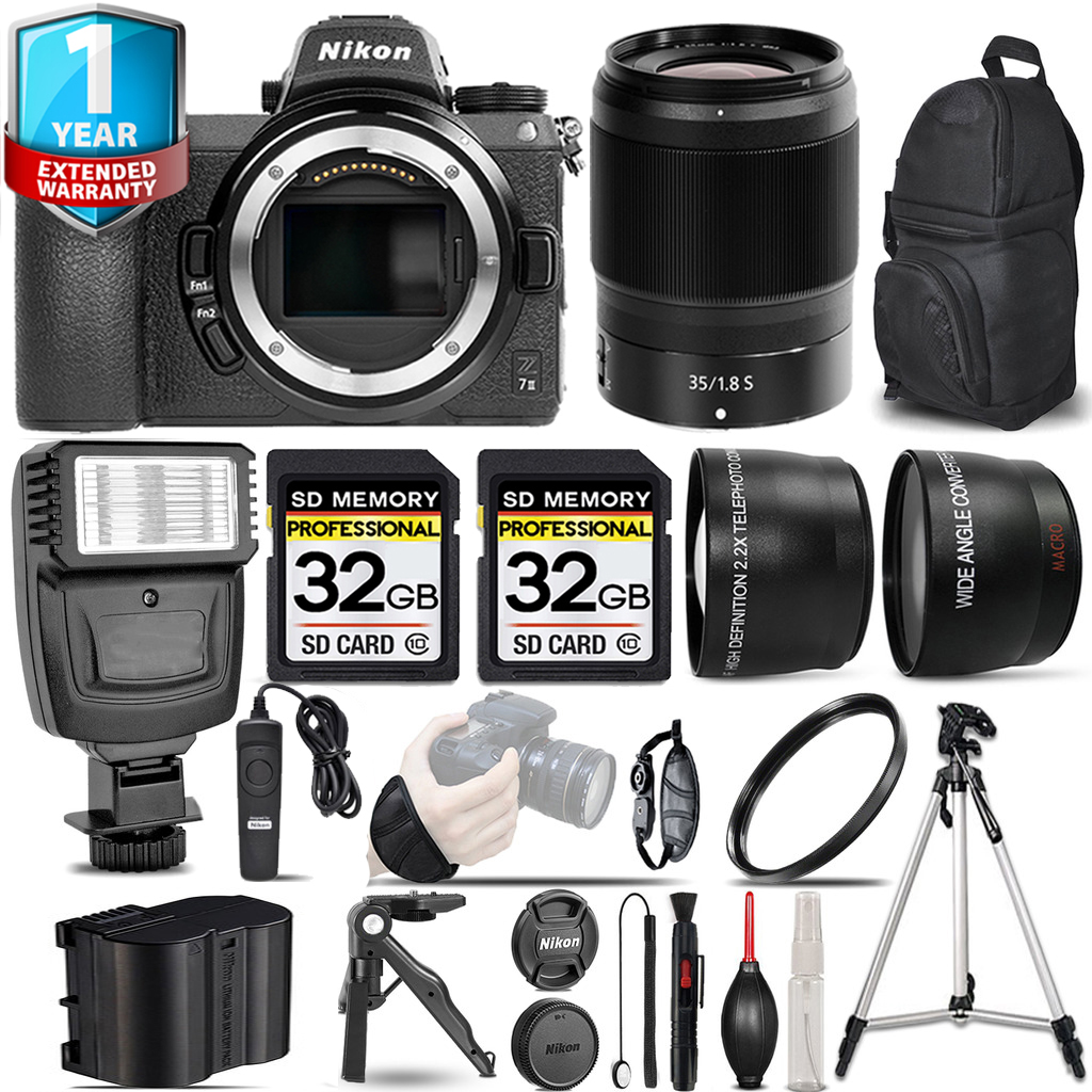 Z7 II Camera + 35mm f/1.8 S Lens + Flash + 1 Year Extended Warranty + 64GB & More! *FREE SHIPPING*