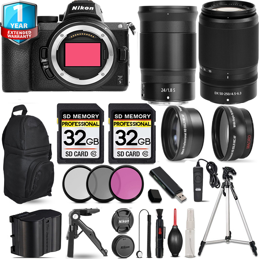 Z5 Camera + 50-250mm Lens + 24mm f/1.8 S Lens + Backpack + 1 Year Extended Warranty + 64GB *FREE SHIPPING*