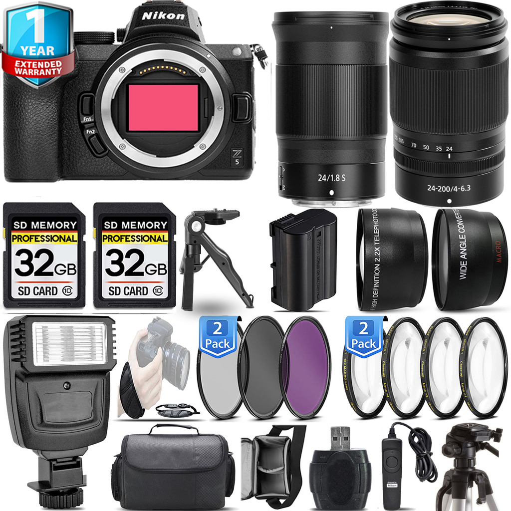 Z5 Camera + 24-200mm Lens + 24mm f/1.8 S Lens Lens + Flash + 1 Year Extended Warranty Kit *FREE SHIPPING*