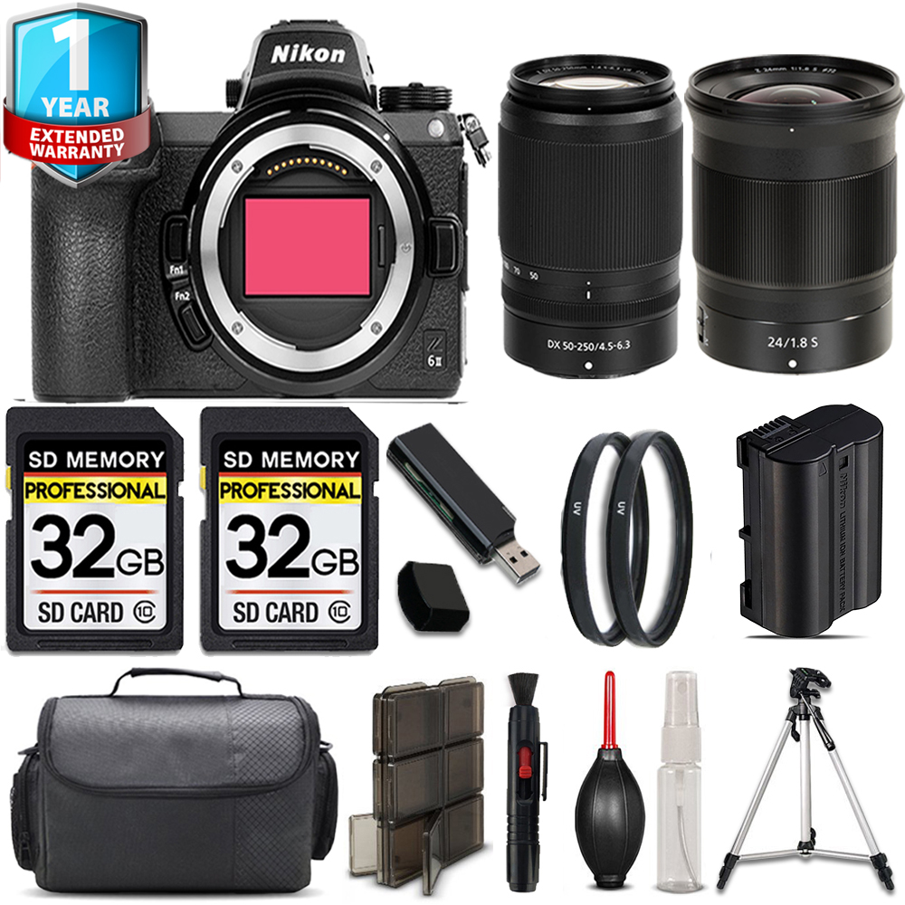 Z6 II Camera + 50-250mm Lens + 24mm S Lens + 64GB Kit + Tripod + 1 Year Extended Warranty *FREE SHIPPING*