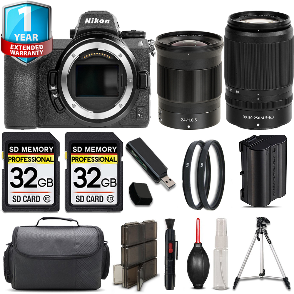 Z7 II Camera + 50-250mm Lens + 24mm S Lens + 64GB Kit + Tripod + 1 Year Extended Warranty *FREE SHIPPING*