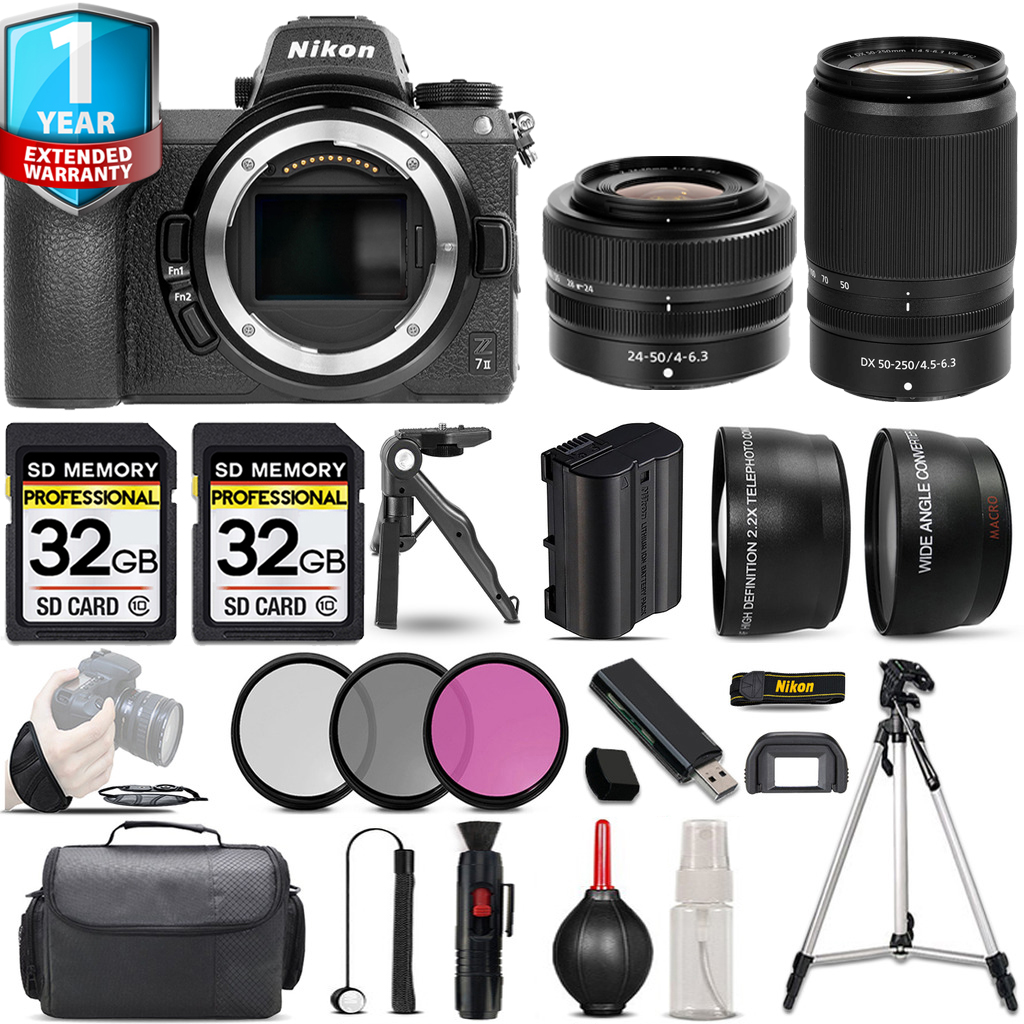 Z7 II Camera + 50-250mm Lens + 24-50mm Lens + 1 Year Extended Warranty + Handbag - Kit *FREE SHIPPING*
