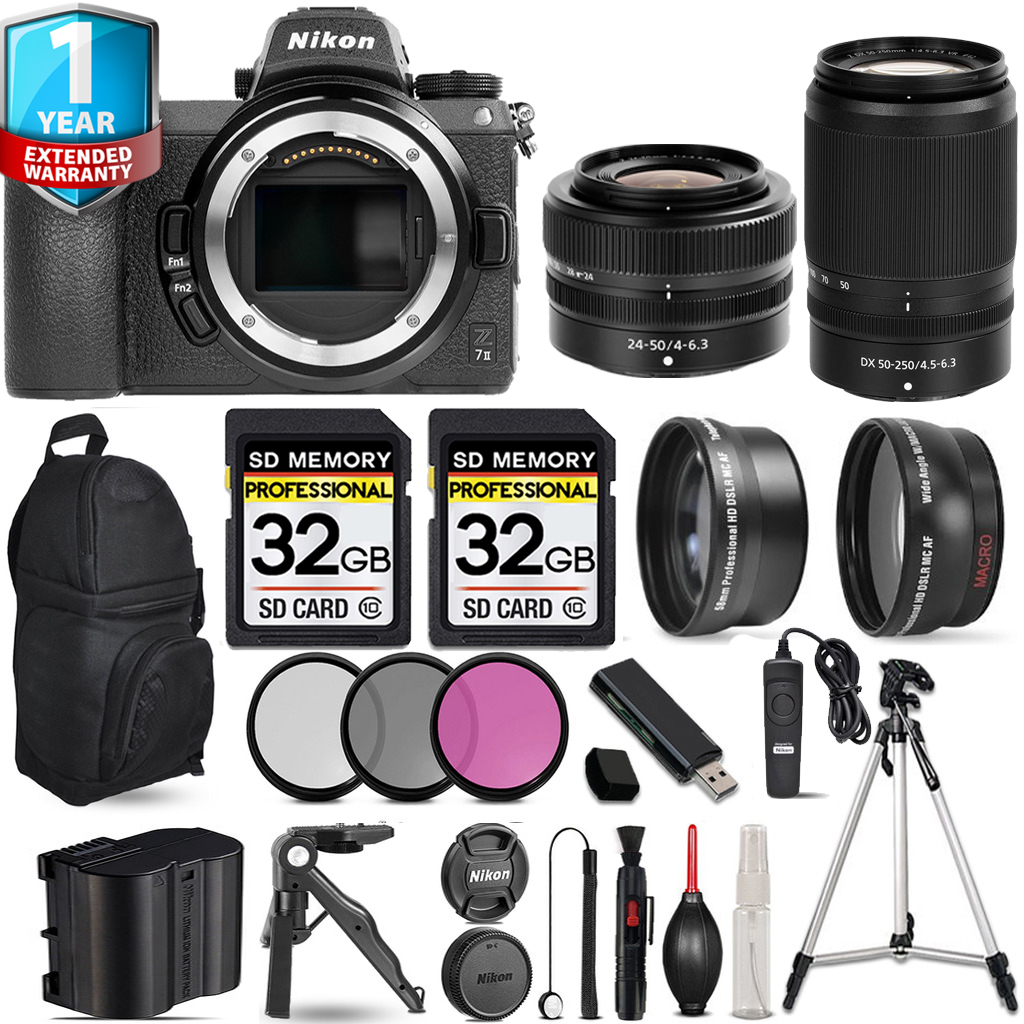 Z7 II  Camera + 50-250mm Lens + 24-50mm Lens + Backpack + 1 Year Extended Warranty + 64GB *FREE SHIPPING*