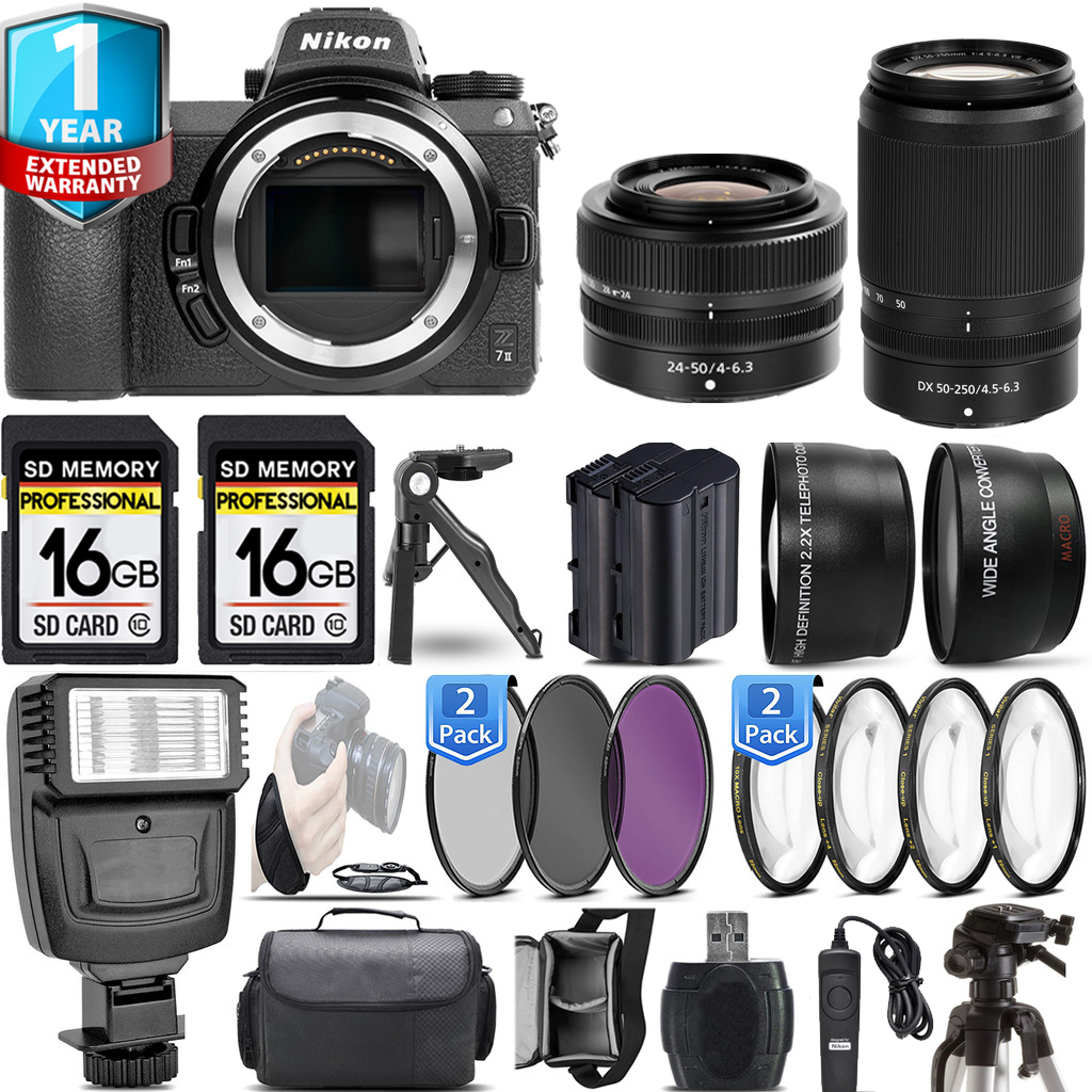 Z7 II Mirrorless Camera + 50-250mm Lens + 24-50mm Lens + 32GB + 1 Year Extended Warranty *FREE SHIPPING*