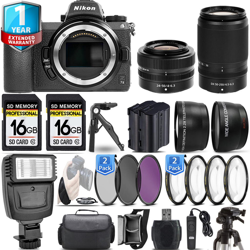 Z7 II  Camera + 24-50mm Lens + 50-250mm + 1 Year Extended Warranty + 3 Piece Filter Set & More! *FREE SHIPPING*