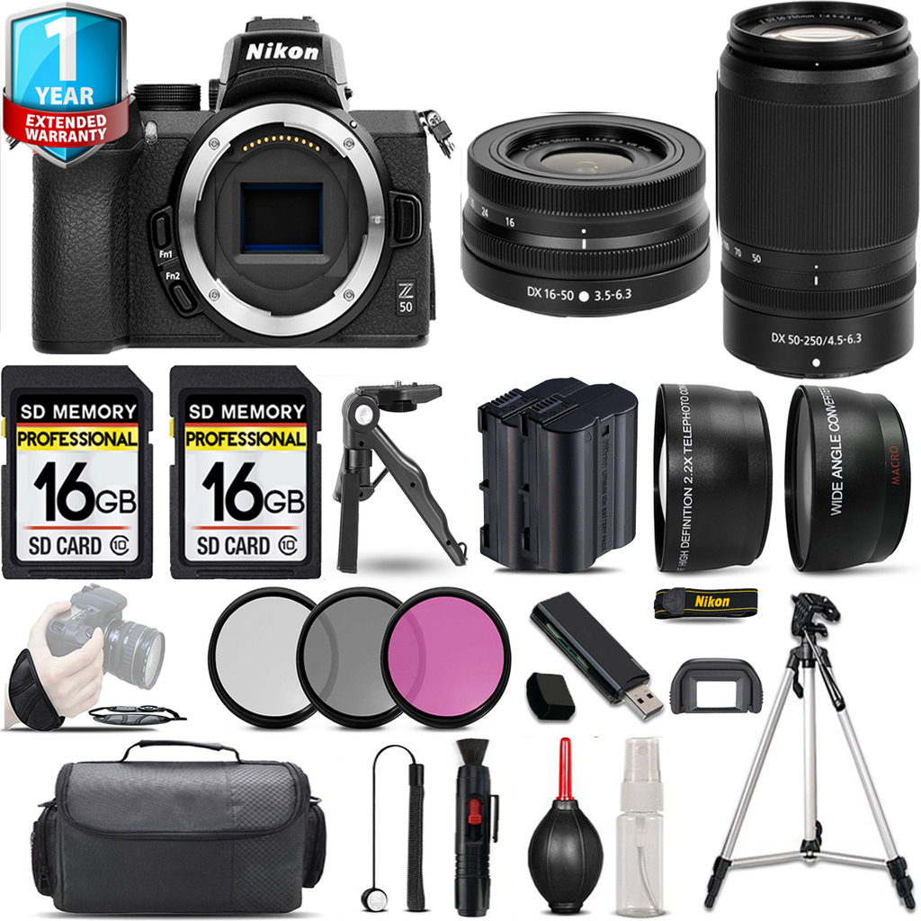 Z50 Camera + 50-250mm Lens + 16-50mm Lens + 1 Year Extended Warranty + 32GB - Savings Kit *FREE SHIPPING*