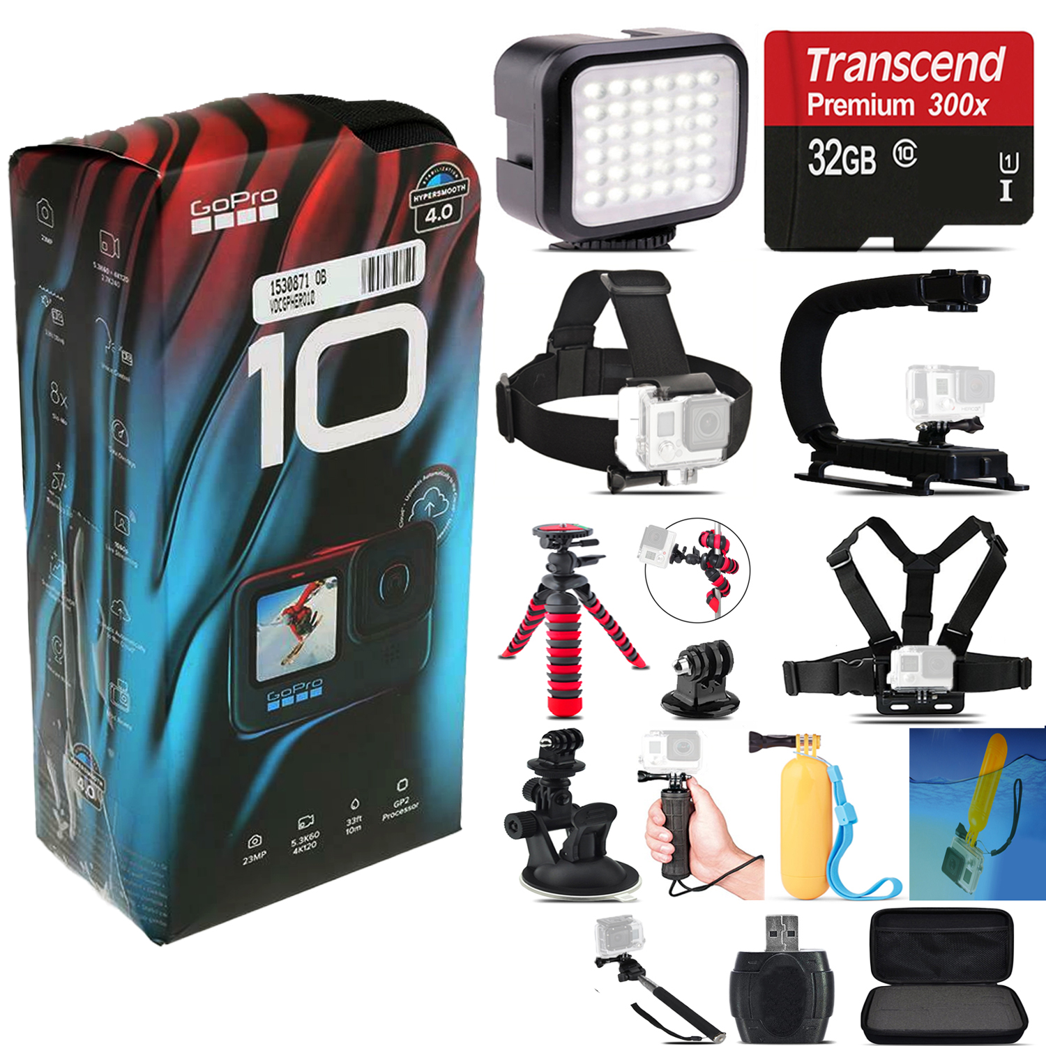 GoPro HERO10 Black Waterproof 4K Action Camera CHDHX-501 + 32GB - Essential Kit *FREE SHIPPING*