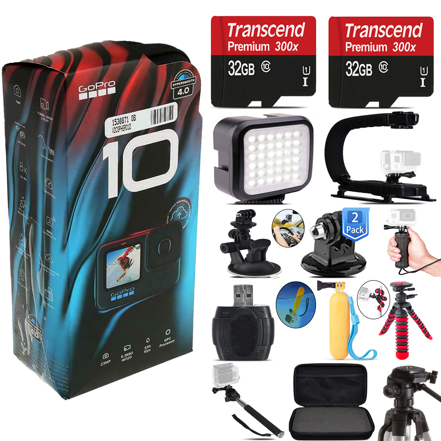 GoPro HERO10 Black Waterproof 4K Action Camera CHDHX-501 + 64GB - Essential Kit *FREE SHIPPING*
