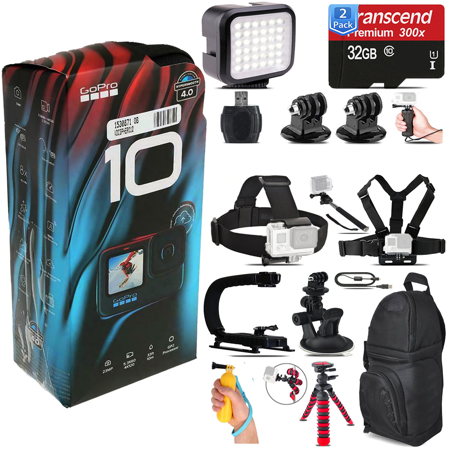 GoPro HERO10 Black 4K Ultra HD Action Camera CHDHX-501 + 64GB - Loaded Bundle *FREE SHIPPING*