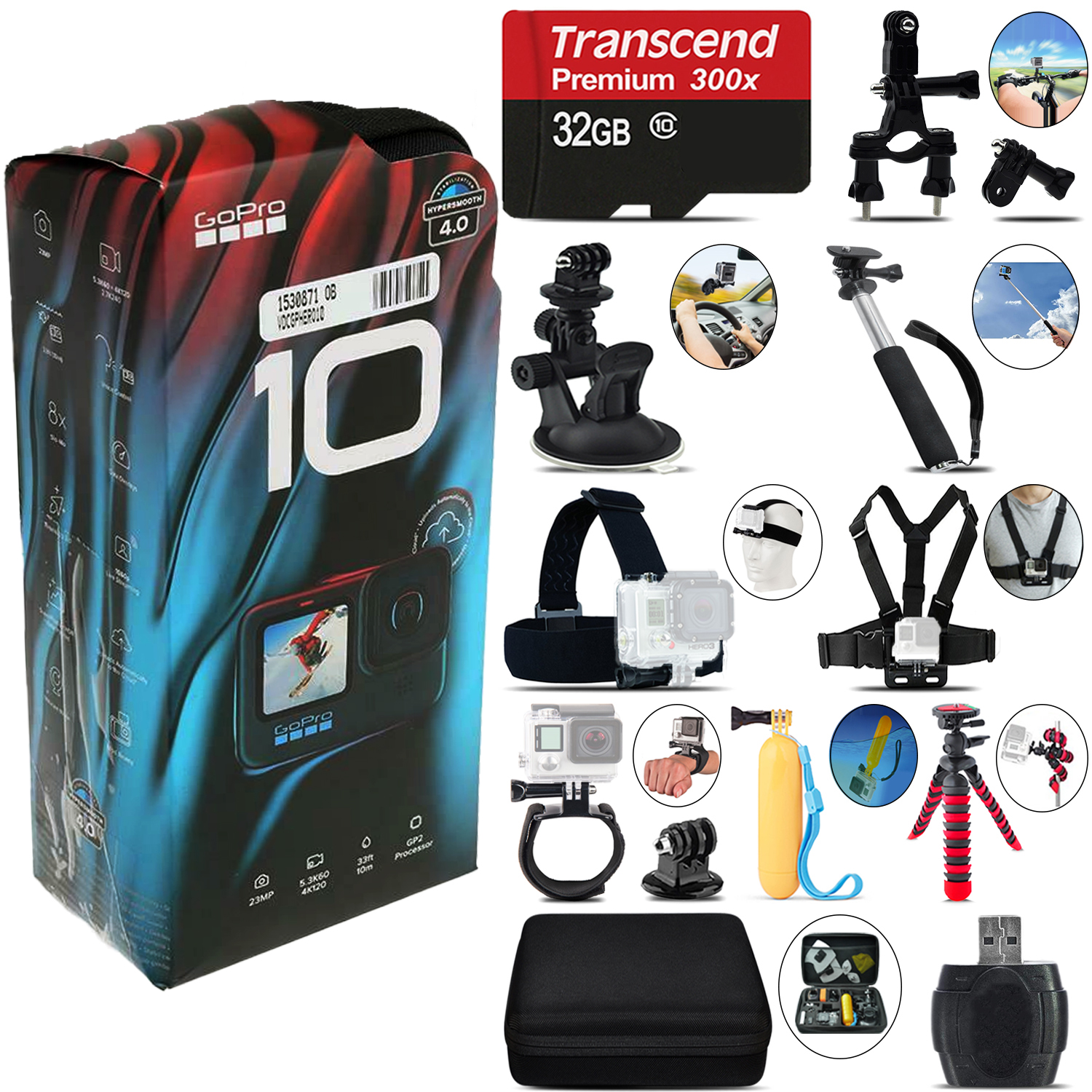 GoPro HERO10 Black 4K30 Ultra HD, 23MP, Wi-Fi Waterproof Action Camera - 32GB Kit *FREE SHIPPING*