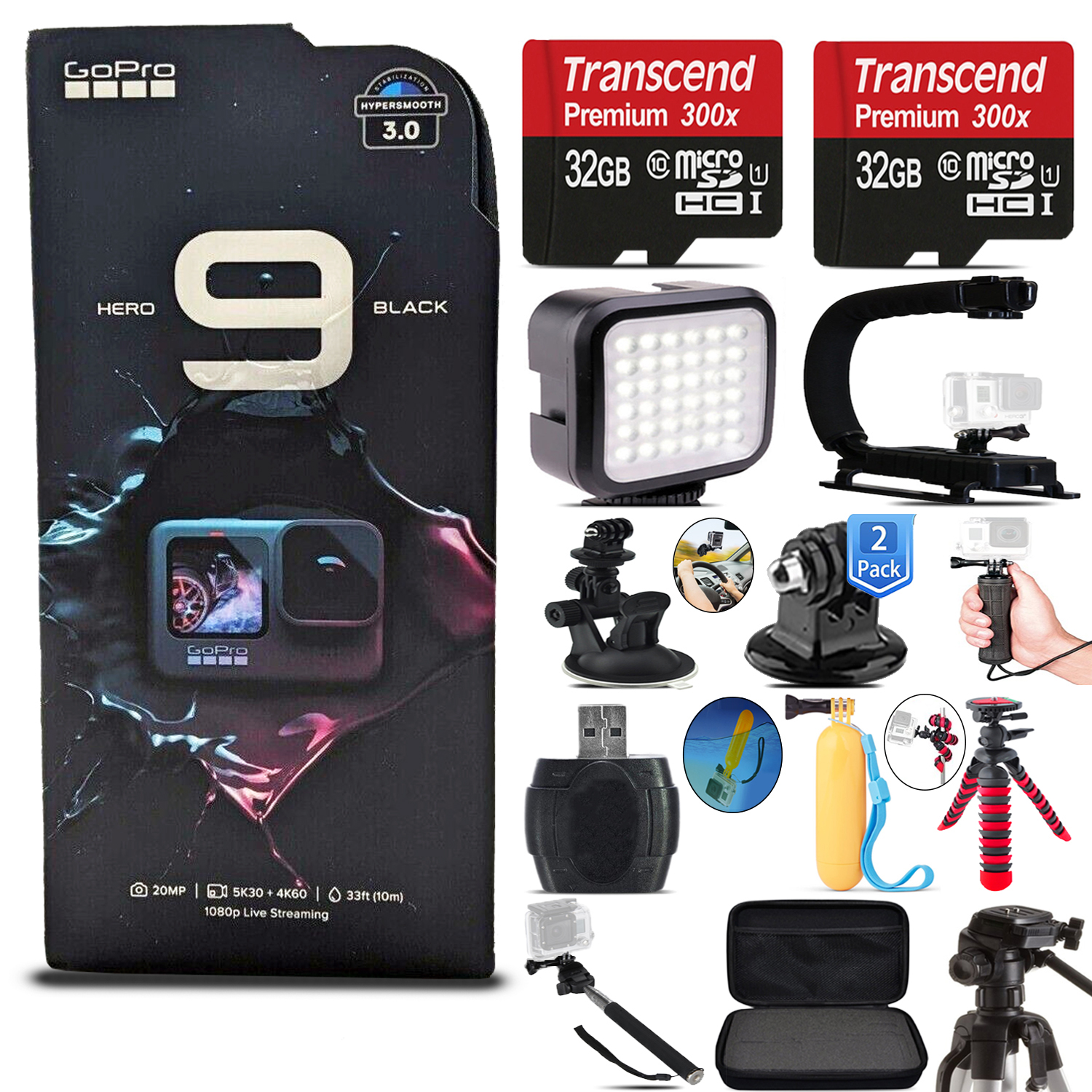 GoPro HERO9 Black Waterproof 4K Action Camera CHDHX-501 + 64GB - Essential Kit *FREE SHIPPING*