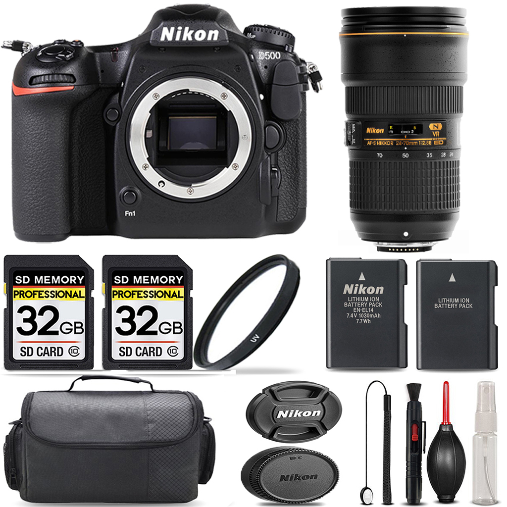 D500 DSLR Camera + 24-70mm Lens +  UV Filter + 64GB + Handbag & More! *FREE SHIPPING*