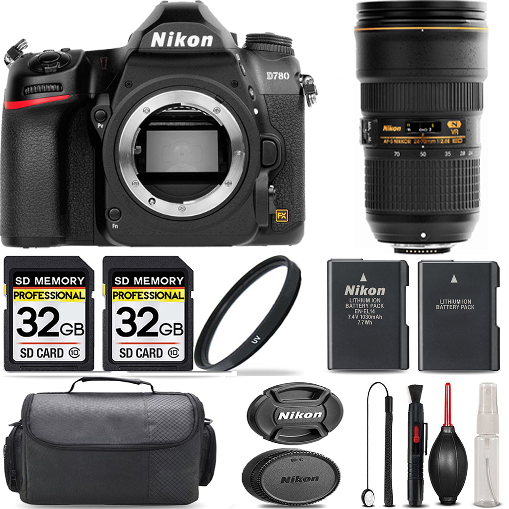 D780 DSLR Camera + 24-70mm Lens +  UV Filter + 64GB + Handbag & More! *FREE SHIPPING*
