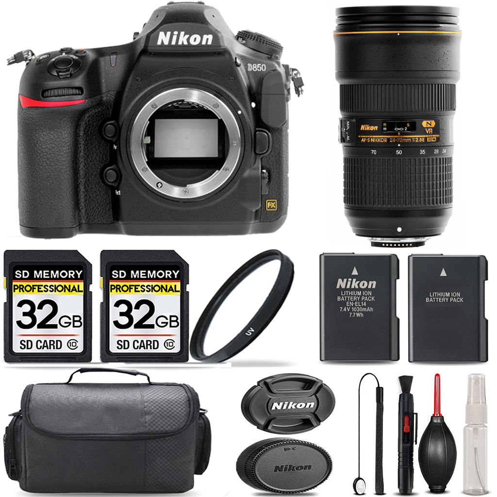 D850 DSLR Camera + 24-70mm Lens +  UV Filter + 64GB + Handbag & More! *FREE SHIPPING*