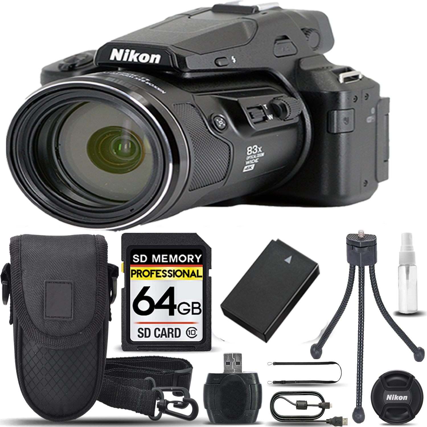 NIKON | COOLPIX P950 Digital Camera 83x Optical Zoom WiFi + Case +