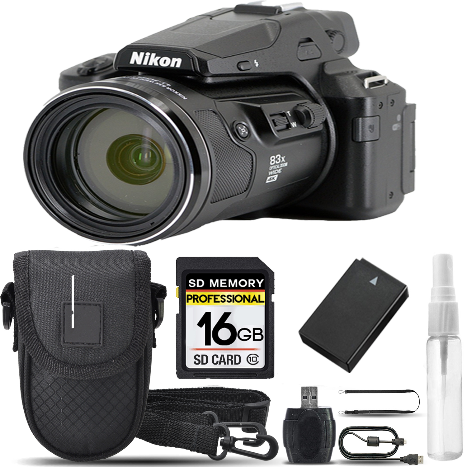 COOLPIX P950 Digital Camera 83x Optical Zoom WiFi + Case +Tripod - 16GB Kit *FREE SHIPPING*